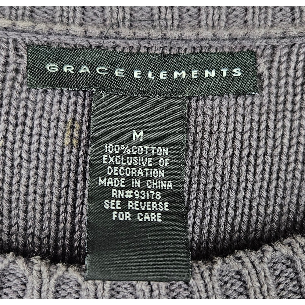 Grace Elements Cable Knit Rhinestone Embellished … - image 4